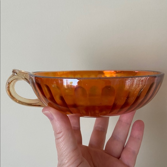 Other - Vintage Marigold Carnival Glass Handled Cup Bowl